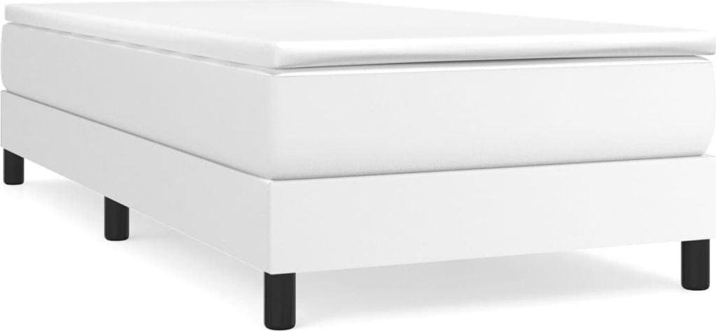 Saisonschlussverkauf -Einzelbett/Boxspring-Bettrahmen modern - Boxspringbettgestell - Weiß 90x190cm Kunstleder - Klassische Betten Stilvoll727206
