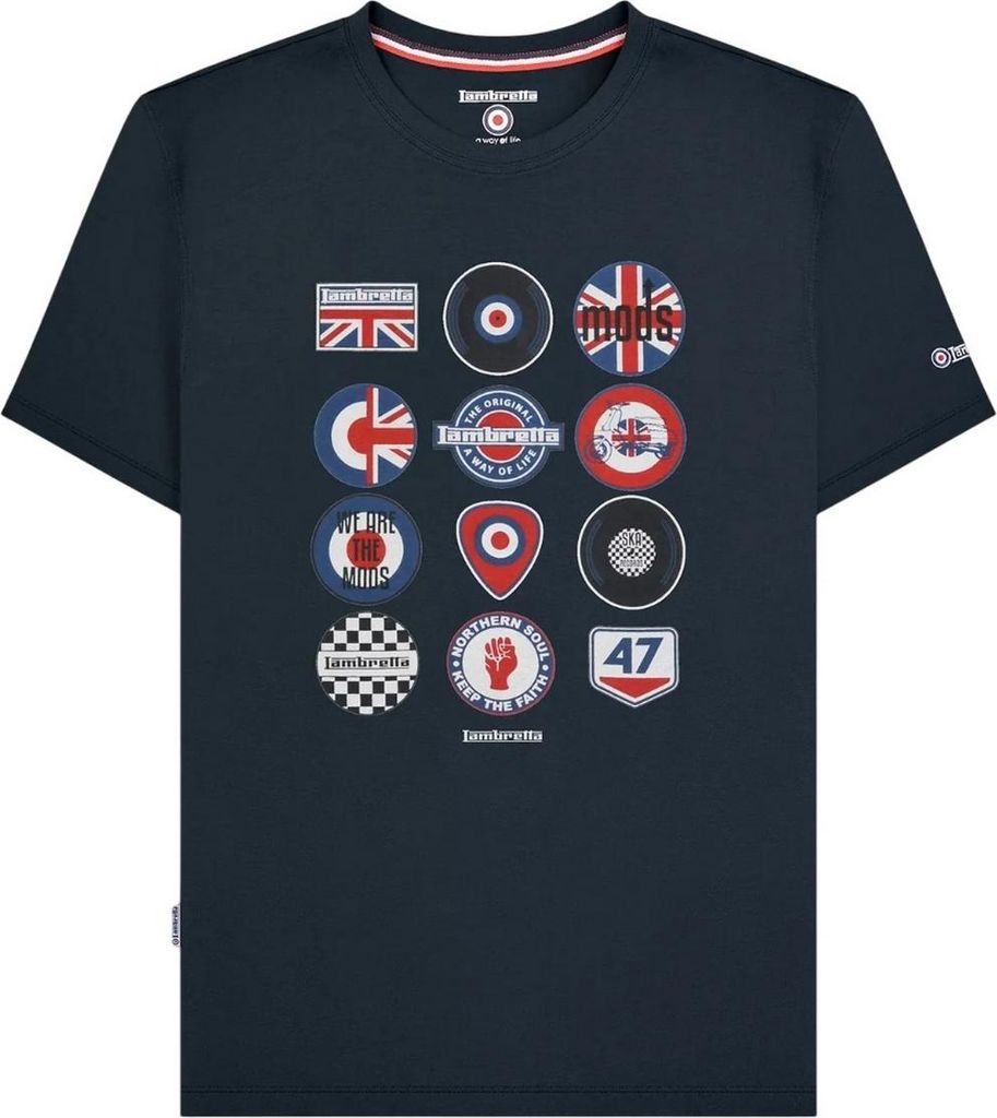 Lambretta - T-Shirt für Herren LB325 (L) (Marine)