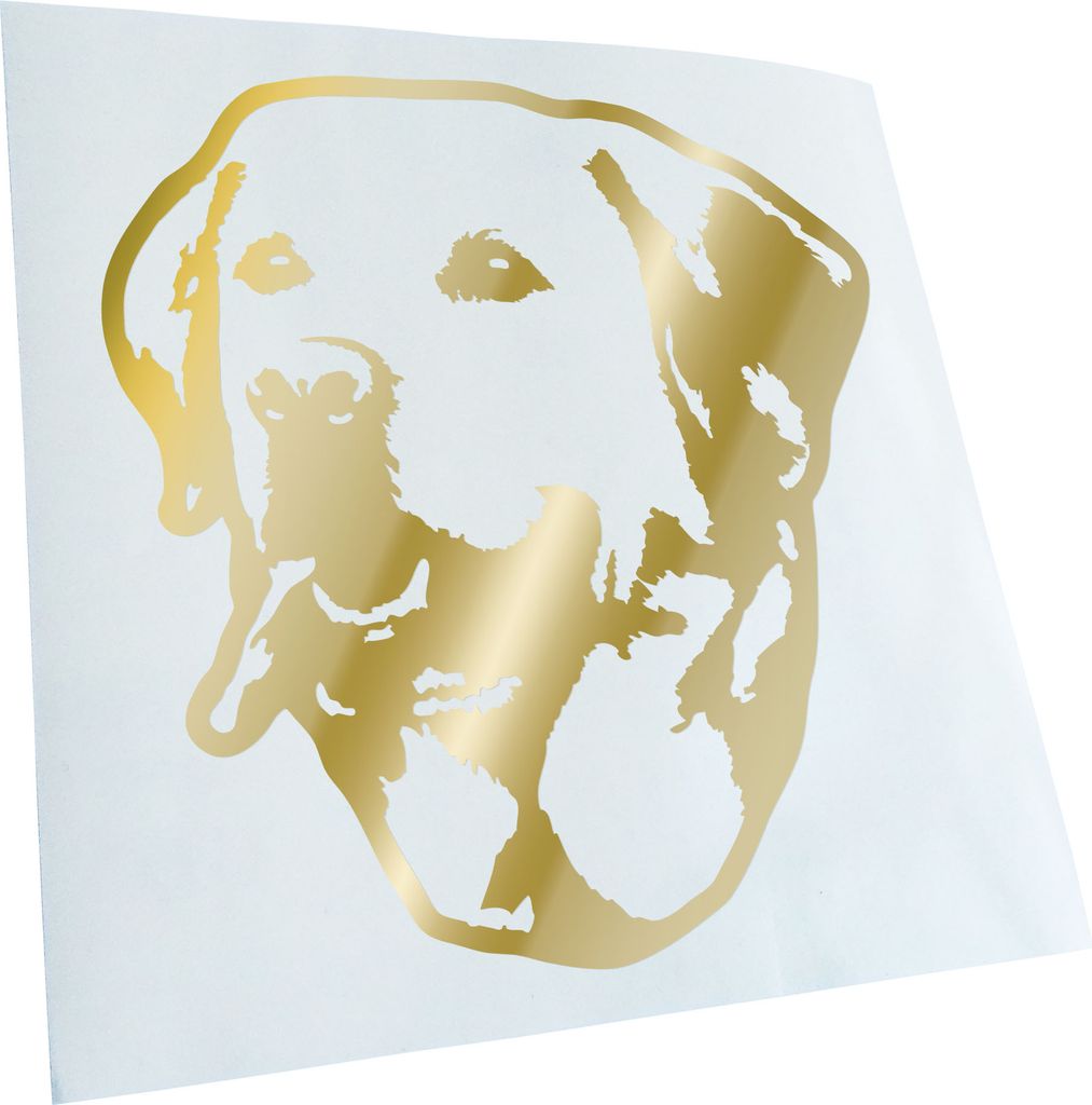 Kiwistar - Autoaufkleber - Golden retriever Hund - Goldchrom - 30x27cm - Aufkleber für Auto, Laptop, Fahrrad, LKW, Motorrad mehrfarbig JDM Decal R...