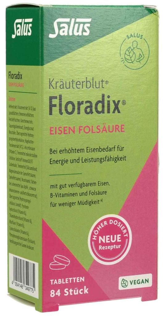 FLORADIX Eisen Folsäure Tabletten 84St PZN 17617555