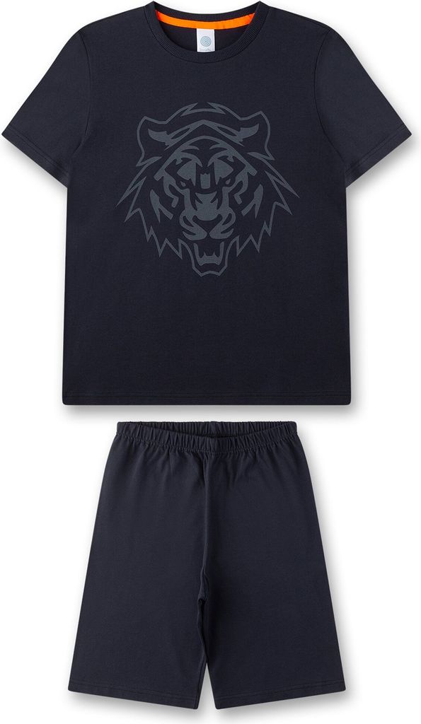 Sanetta Jungen Schlafanzug - Teens, kurz, Nachtwäsche, Pyjama, Baumwolle Dunkelblau 164
