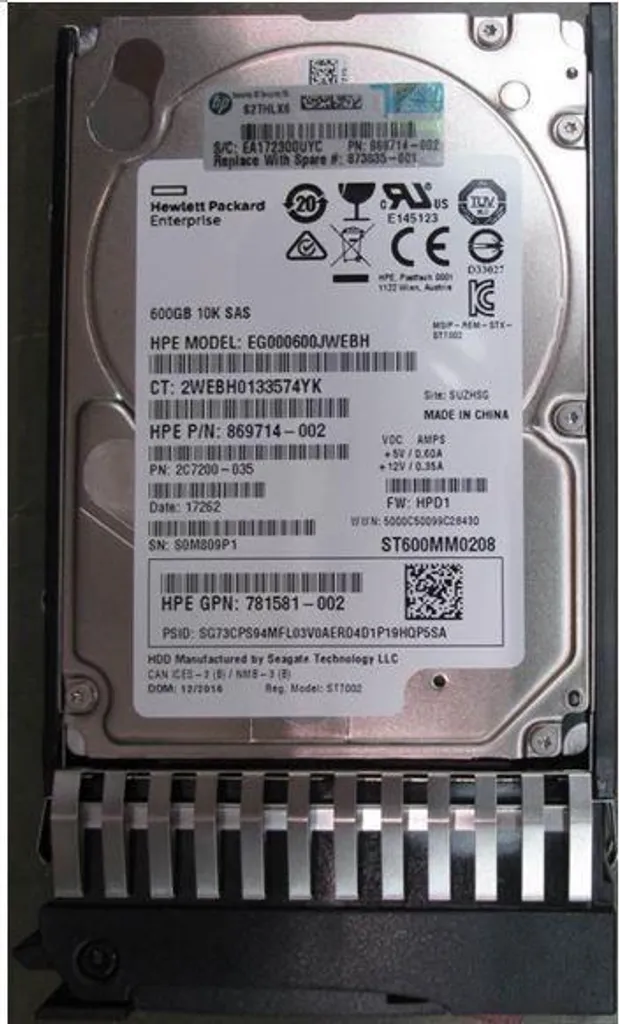 Extension de Stockage Serveur HPE 600Go SAS 12G 10K SFF Fiabilité