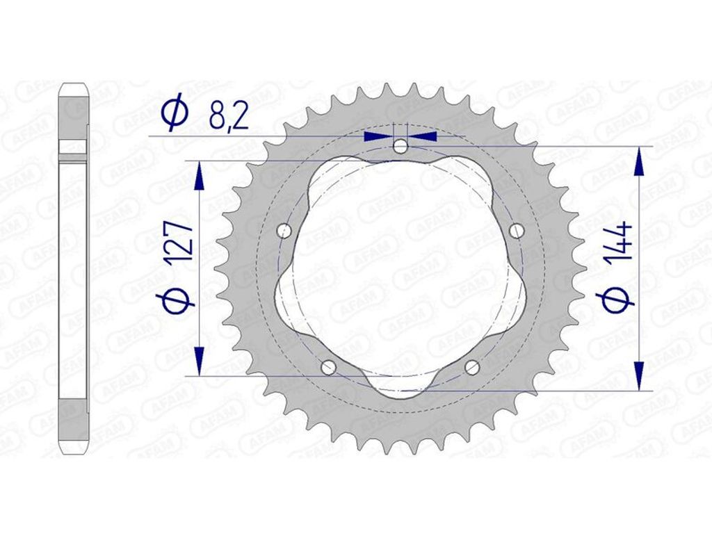 AFAM Kettenrad Alu Standard - 525 - AFAM-Kettenradträger erforderlich