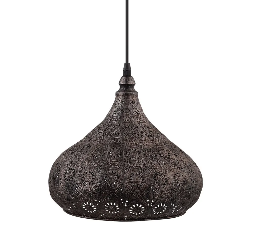 Suspension design argent antique Eglo Melilla pour table à manger