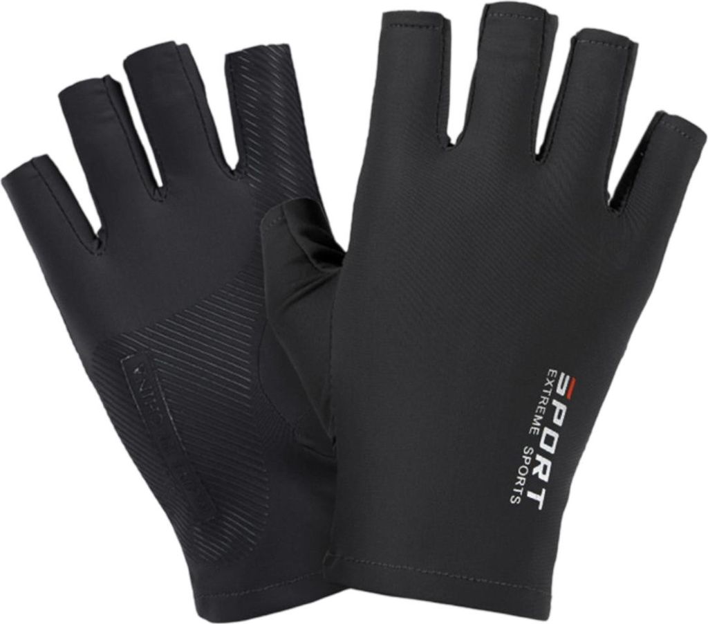 Halbfingerhandschuhe aus Eisseide für Herren und Damen, zum Reiten, Sport, Fitness, Herren, hochelastisch, bequem, Sonnenschutz