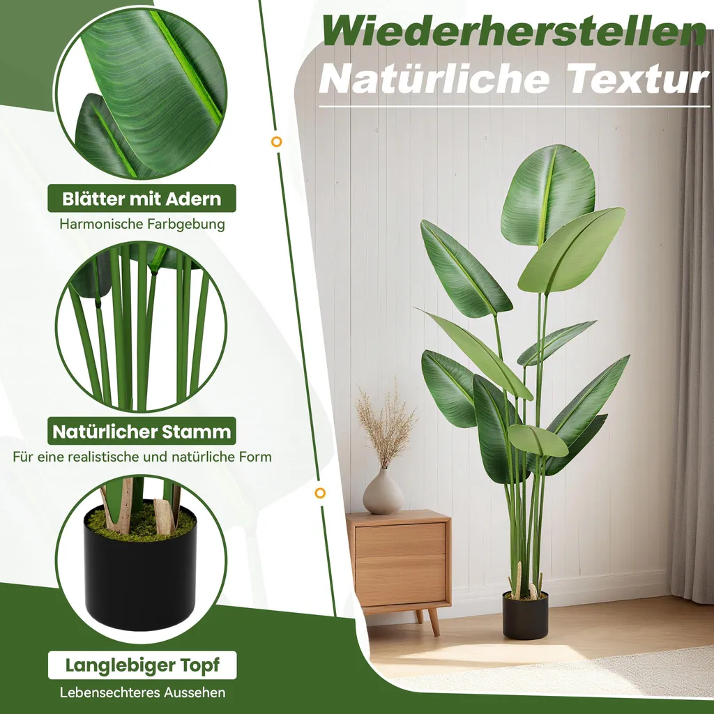 Sessamen-LP pianta artificiale pianta artificiale ficus albero 120 cm piante artificiali come reale con tronco in legno naturale albero artificiale artificiale per soggiorno camera da letto ufficio decorazione (tipo G) - 3