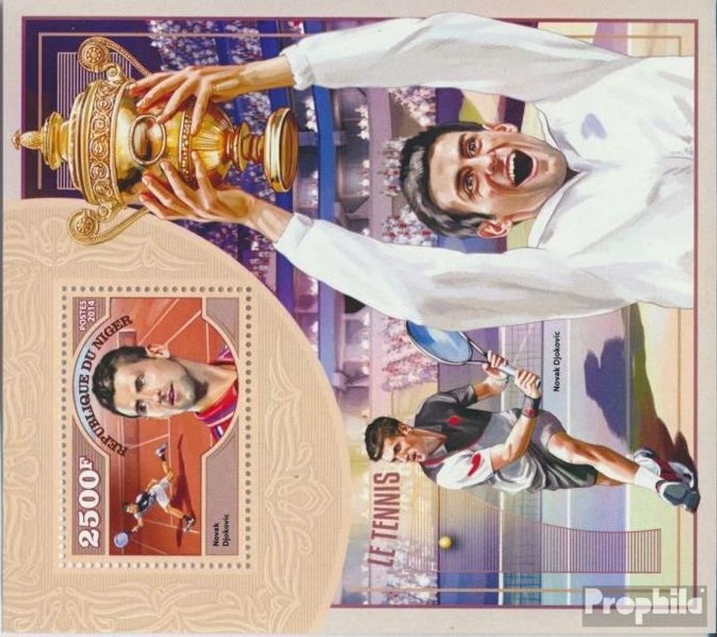 Briefmarken Niger 2014 Mi Block 396 (kompl. Ausg.) postfrisch Tennis
