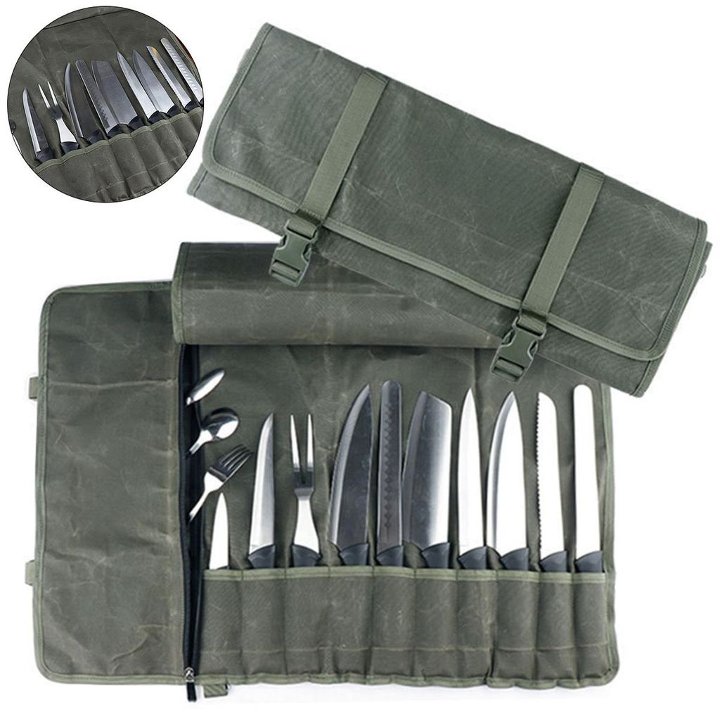 Kochmesser-Rolltasche aus 16oz gewachstem Canvas, 11 Produktbild 