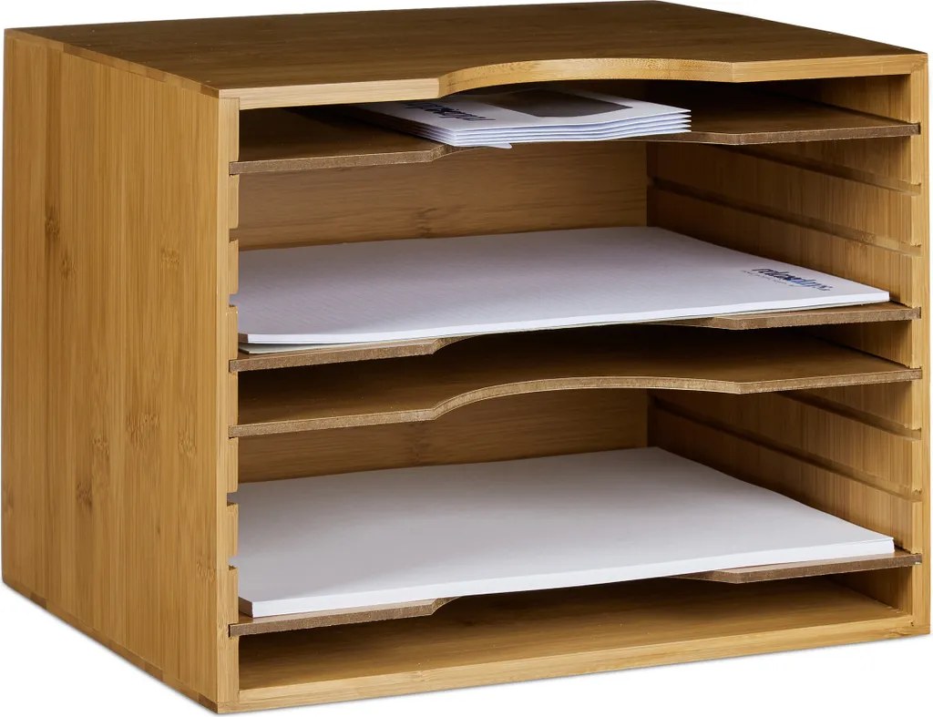Rangement courrier bambou empilable et robuste pour un bureau ordonné