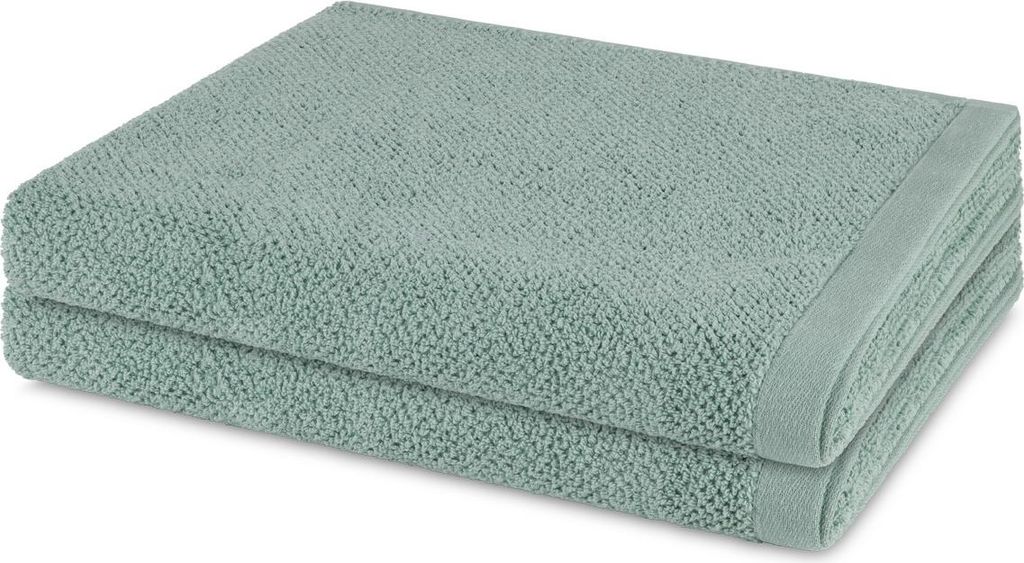 Möve Bliss 2 X Duschtuch im Set Extra weich und hautfreundlich, Perlstruktur mit Massageeffekt, Moderner breiter Saum mit Aufhänger
