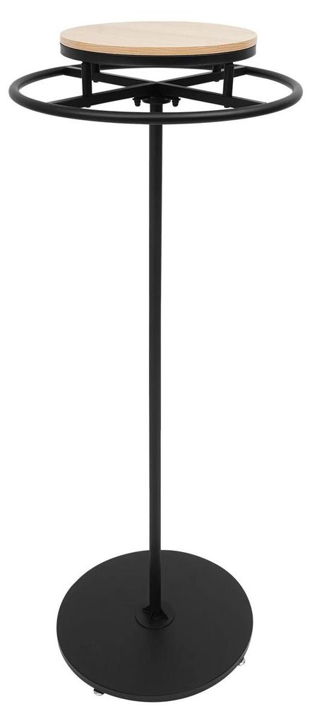 Kleiderständer - Bodenstehender runder Garderobenständer - 360° Drehbar - Stahl - Ø60×140 cm - Oberplatte Ø40 cm & Bodenplatte Ø50 cm - Schwarz