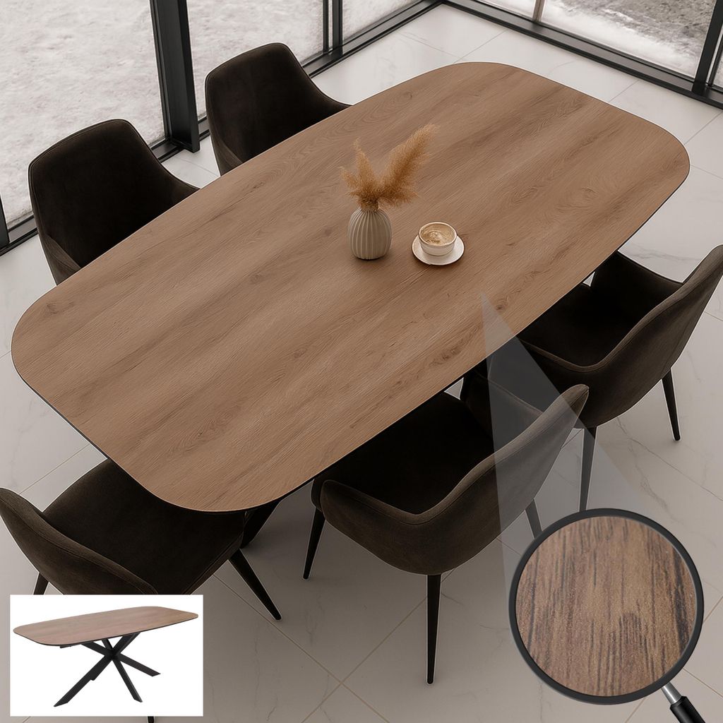 Esszimmertisch MCW-O56, Tisch Esstisch, MDF Metall Produktbild 
