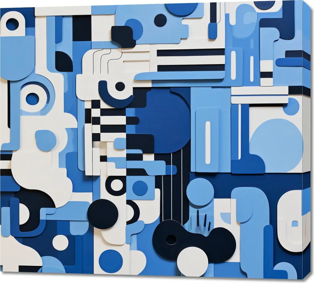 Décoration Labyrinthe bleu 100 x 90 cm - Impression Haute Qualité