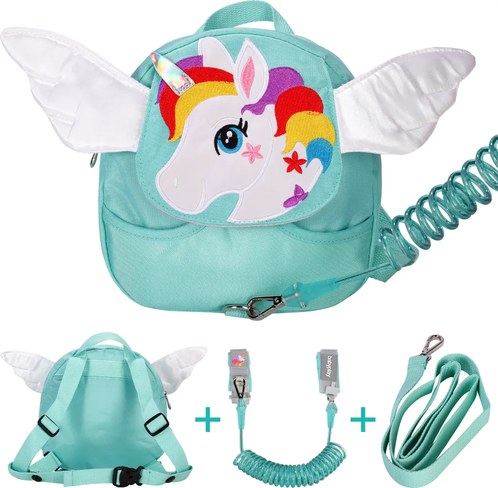 Sac à dos de sécurité enfant pour sorties outdoor Licorne Vert Clair
