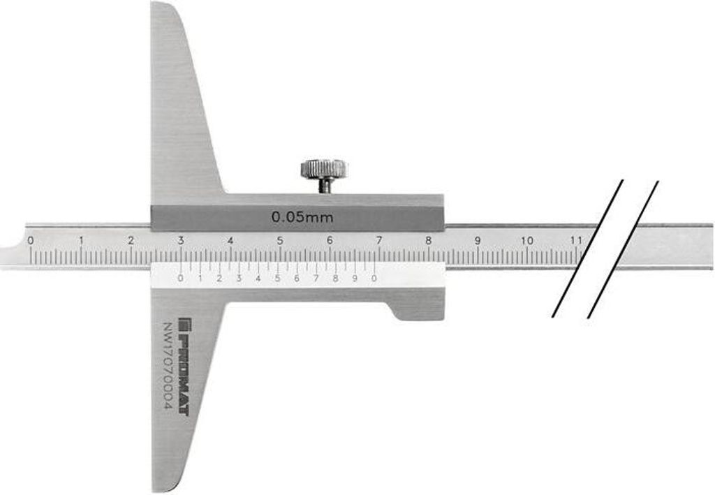 Tiefenmessschieber DIN 862 200mm ger.Schiene 10x4,5mm PROMAT