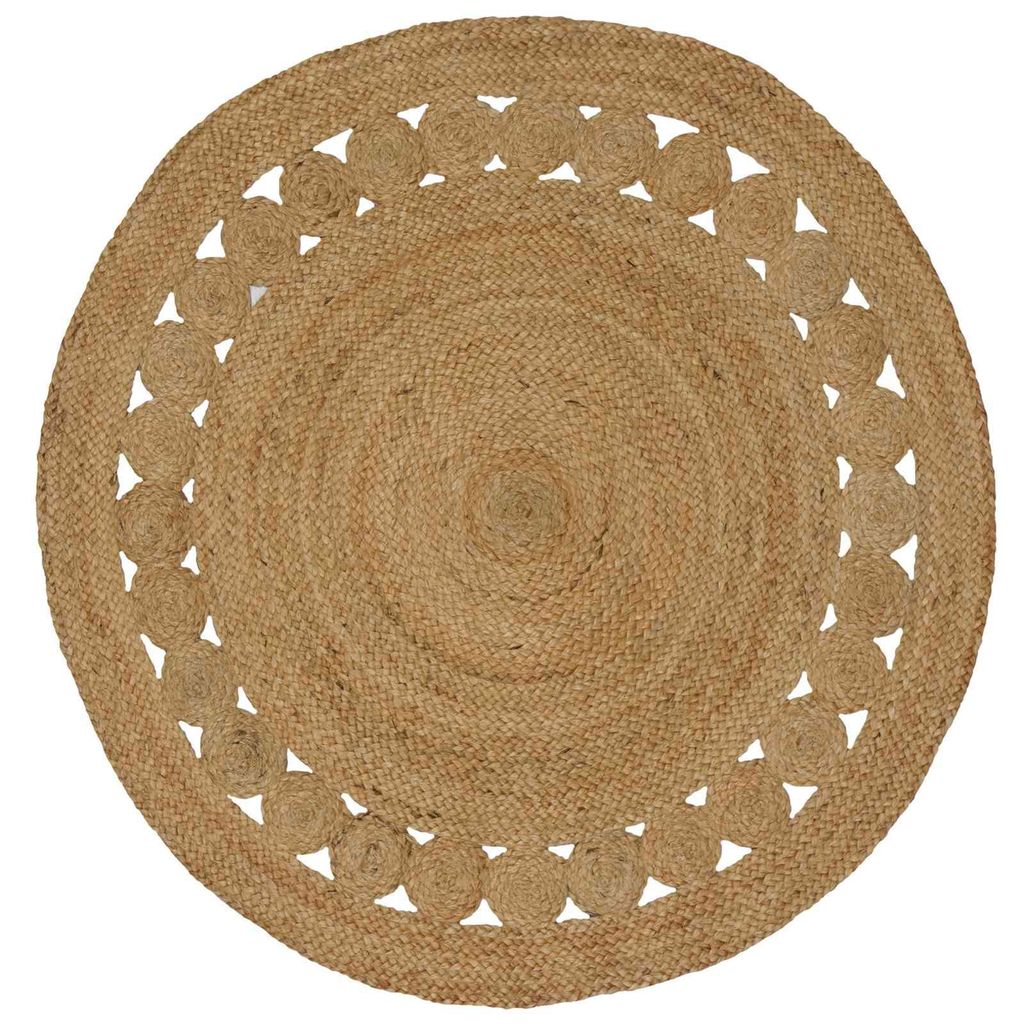 Teppich Natur Ø 120 cm Jute - Designerteppiche DE755 Produktbild 