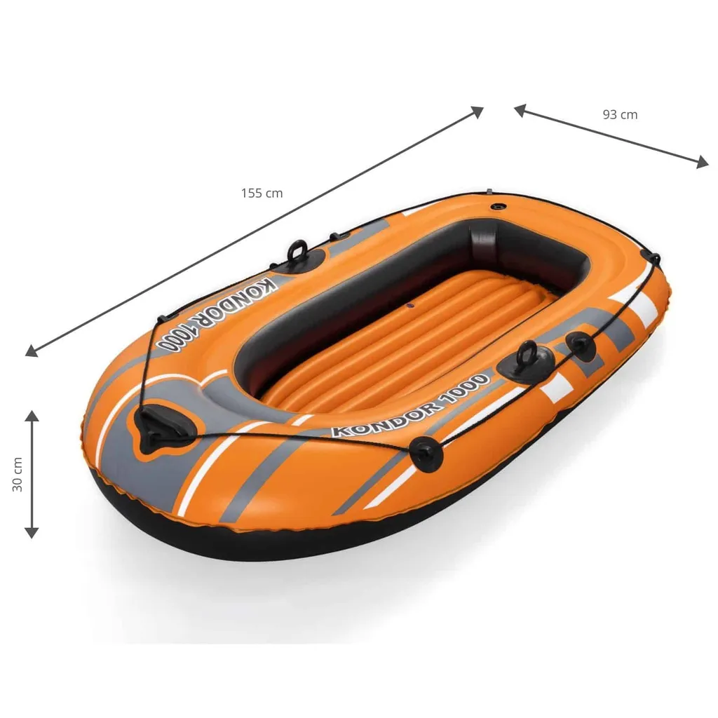 Bateau gonflable robuste 155x93cm avec valves sécurité et PVC épais - 42