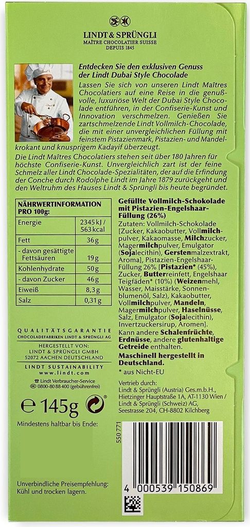 Lindt Dubai Style Schokolade 145g Produktbild 5