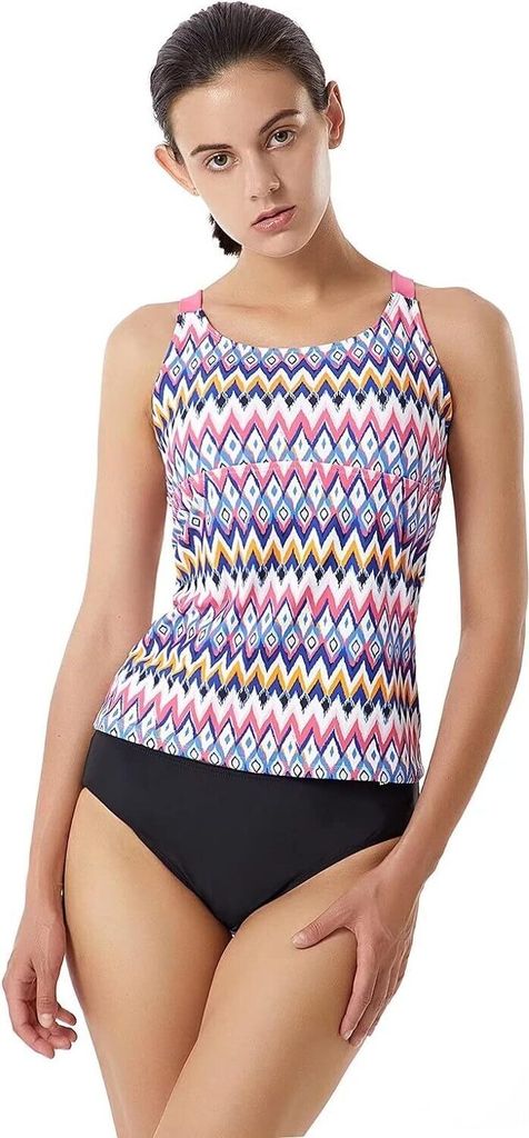 LULUWINGX Damen Tankini Badeanzug, Größe 2XL, Multicolour
