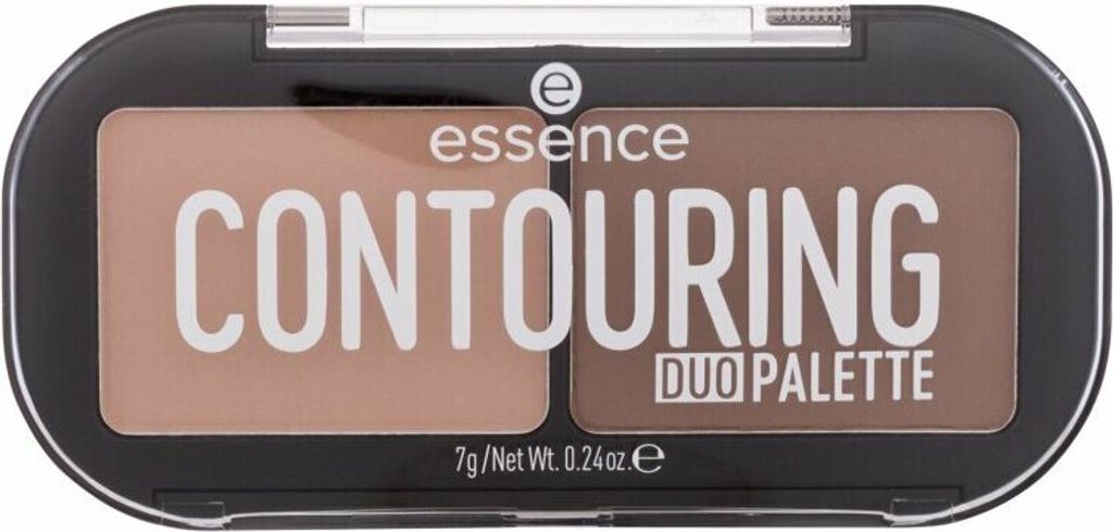 A close-up, top-down view of an open makeup palette.