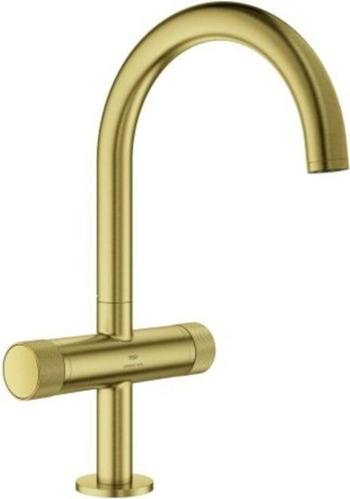 Grohe Atrio Private Collection Einloch-Waschtischbatterie, L-Size, Ausladung 166mm, Knopfbetätigung, Push-Open Ablaufgarnitur, 21138GN0