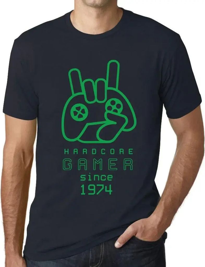Herren Grafik T-Shirt Hardcore-Joystick-Spieler seit 1974 – Hardcore Joystick Gamer Since 1974 – Geschenk 50. Geburtstag Jahrestag 50 Jahre Jub...