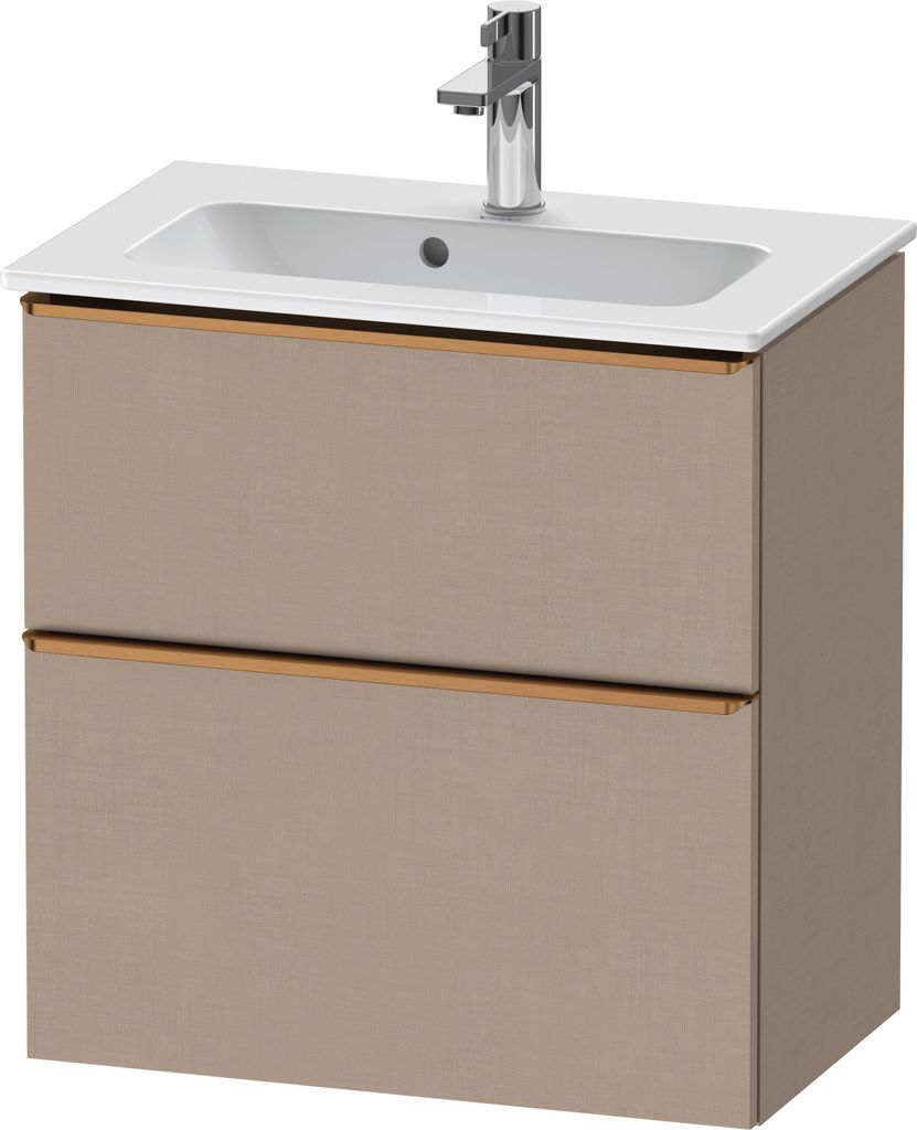 Duravit D-Neo Waschtischunterbau wandhängend, Compact, 610x625x372mm, 1 Auszug, 1 Schubkasten, mit Griff Bronze gebürstet, DE4368004750000