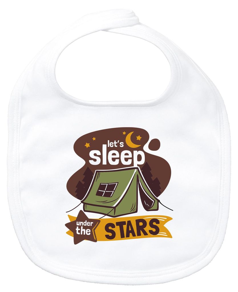 Huuraa Baby Lätzchen Sleep under the stars Zelt White Klettverschluss Baumwolle Latz Geschenkidee