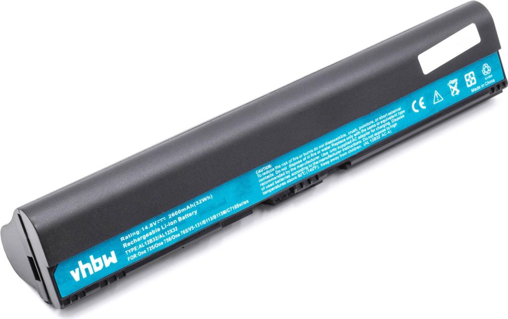 vhbw Akku kompatibel mit Acer Travelmate B113M, B113-M, B113-E, B113 Notebook (2600 mAh, 14,8 V, Li-Ion)