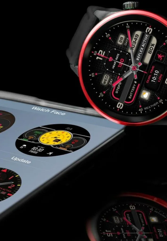 Montre connectée Reflex Active Série 54 AMOLED GPS et Appel Bluetooth Rouge