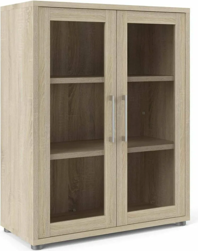 Buffet Haut de Rangement Ampezzo en Chêne Marron, Meuble de Séjour Chic