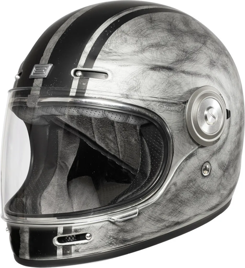 Casque intégral Origine Vega Custom Argent Mat XXL - Style Rétro Chic