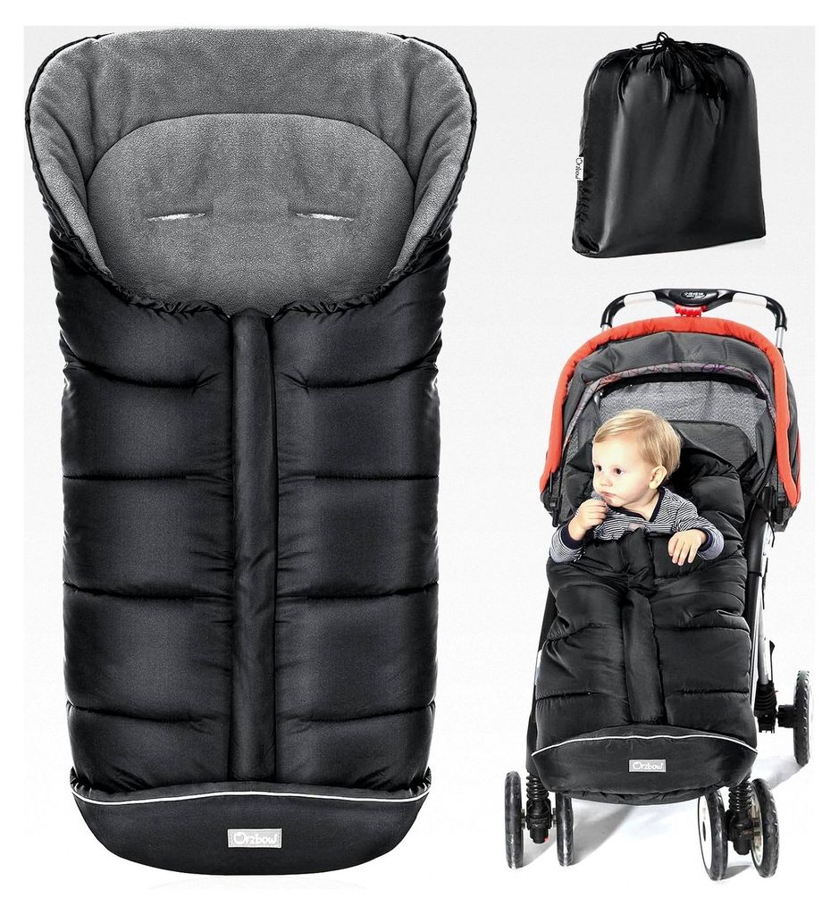 Fußsack für Kinderwagen im Winter, Buggy-Fußsack für Babys mit warmem Polar-Fleece, Reißverschluss, Reflektorstreifen, universell einsetzbar u...