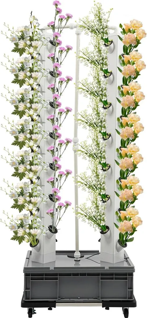 Tour de plantation hydroponique 56 trous vertical blanc 62x42x164 cm