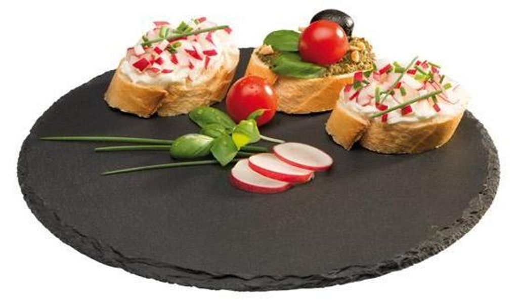 APS 969 Naturschieferplatte, Ø 28 cm, möbelschonende Produktbild 