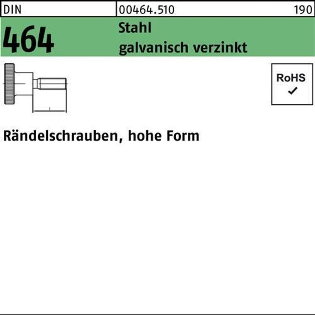 Reyher Rändelschrauben DIN 464 Stahl M 8x16 galv. vz (25 Stück)