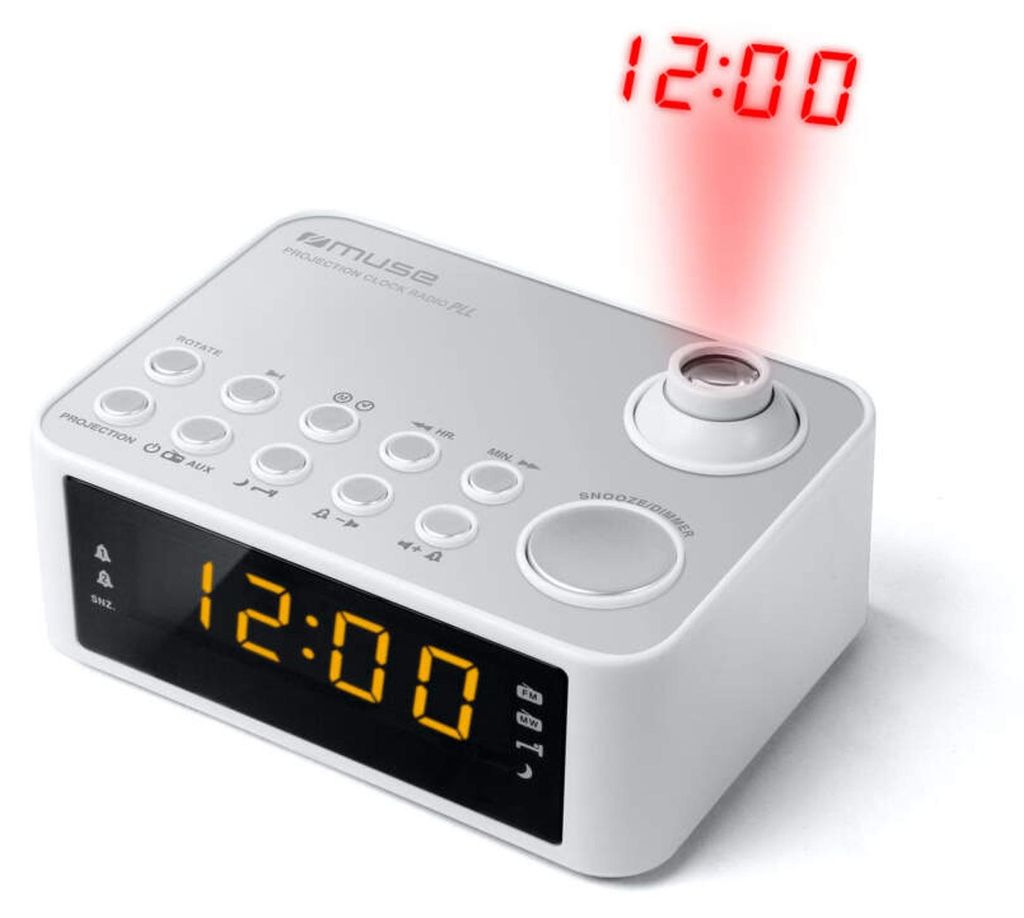 Muse M-178 PW Clock Digital Silver, White Image du produit 