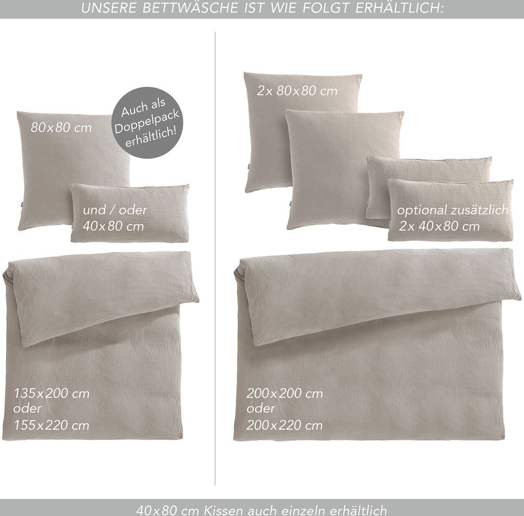 Pure Label Musselin Bettwäsche 155x220 cm mit einem Produktbild 7