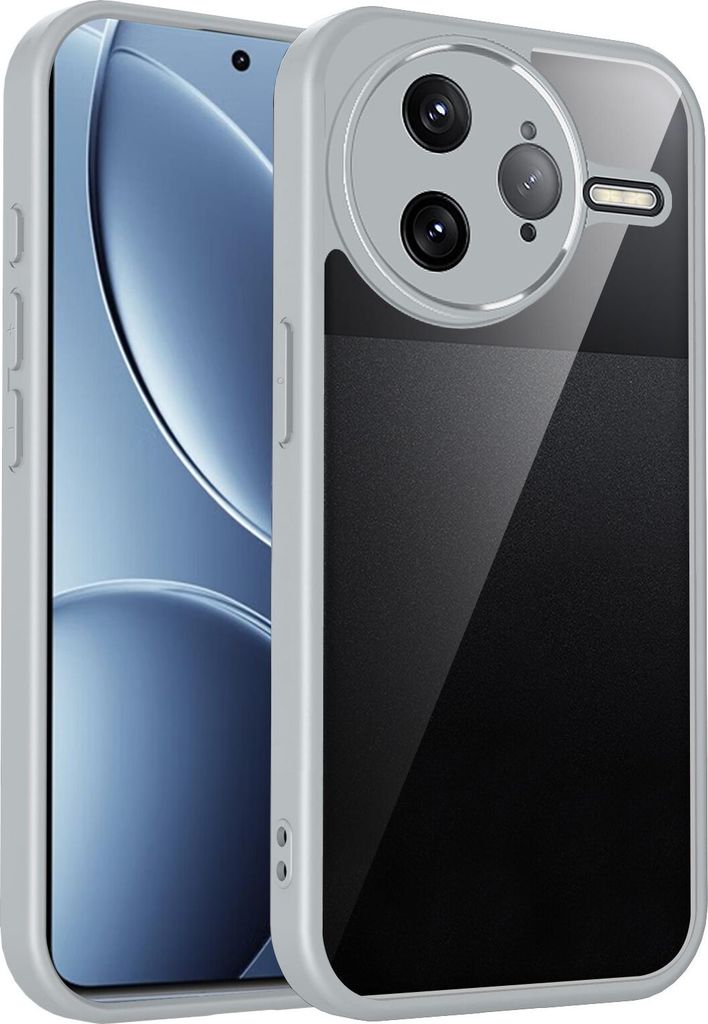 Hülle für Xiaomi Poco F7 Ultra/Redmi K80 Pro Transparente Rückseite TPU Bumper Stoßfest Handyhülle Grau