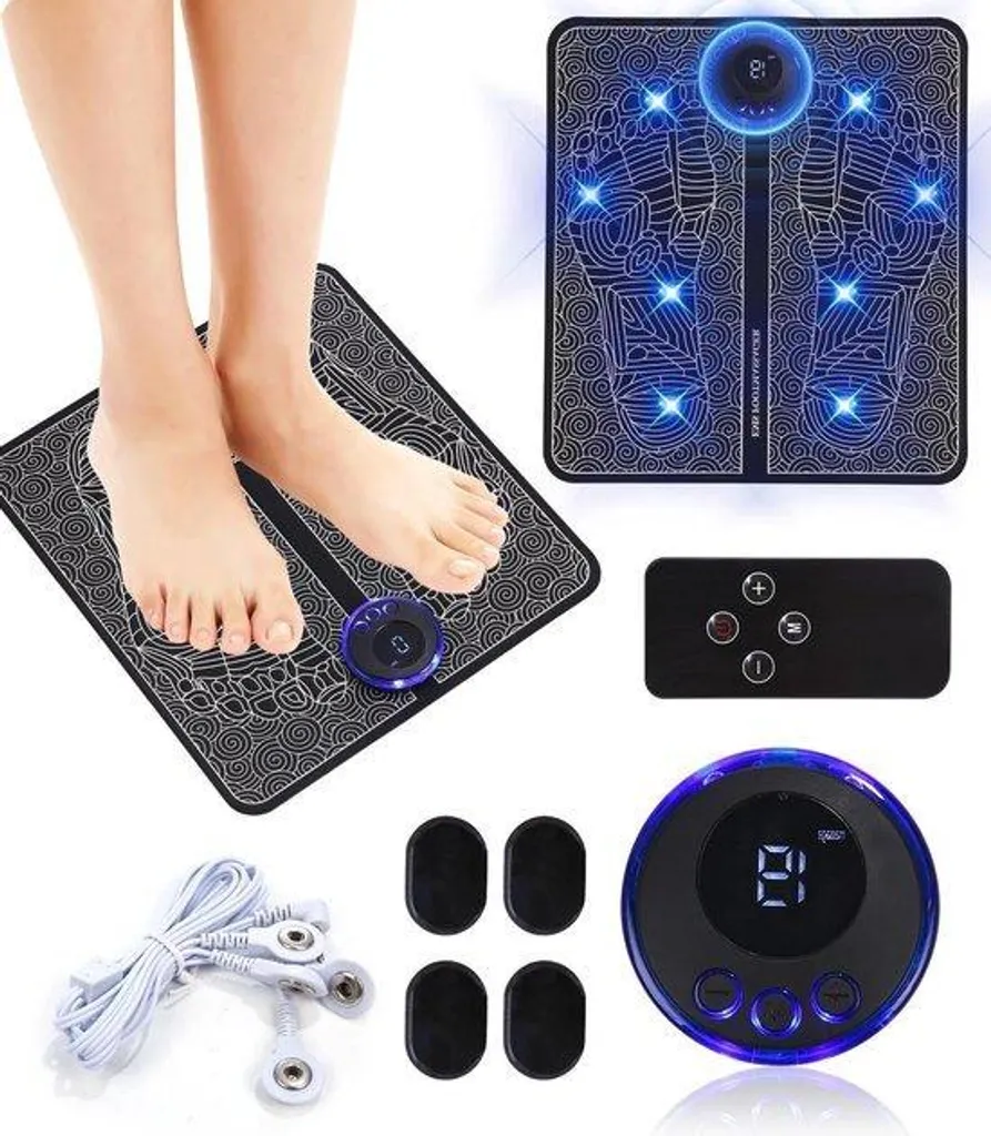 Appareil de massage des pieds EMS pour bureau et voyage, 8 intensités