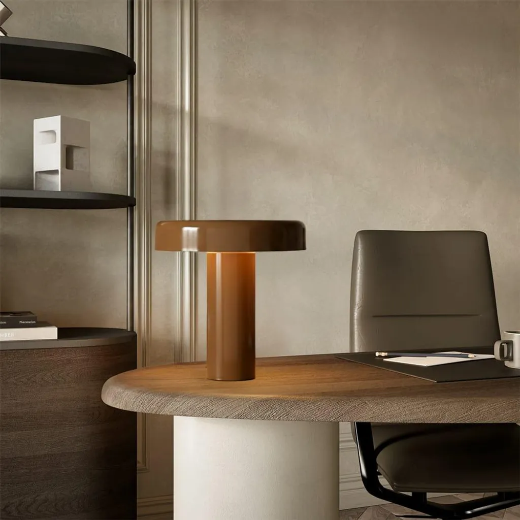 LUSENZ Arcene Lampe de Table Bronze Champignon E14 25W Design Rétro - 2
