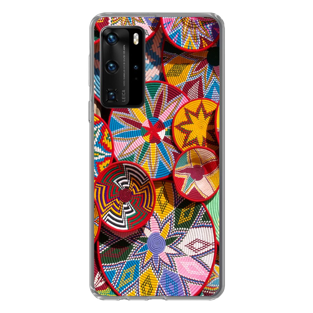 MuchoWow Handyhülle Schutzhülle Hülle für Huawei P40 Pro Kreis - Muster - Farben Silikon Softcase Handy Hülle - Schutz