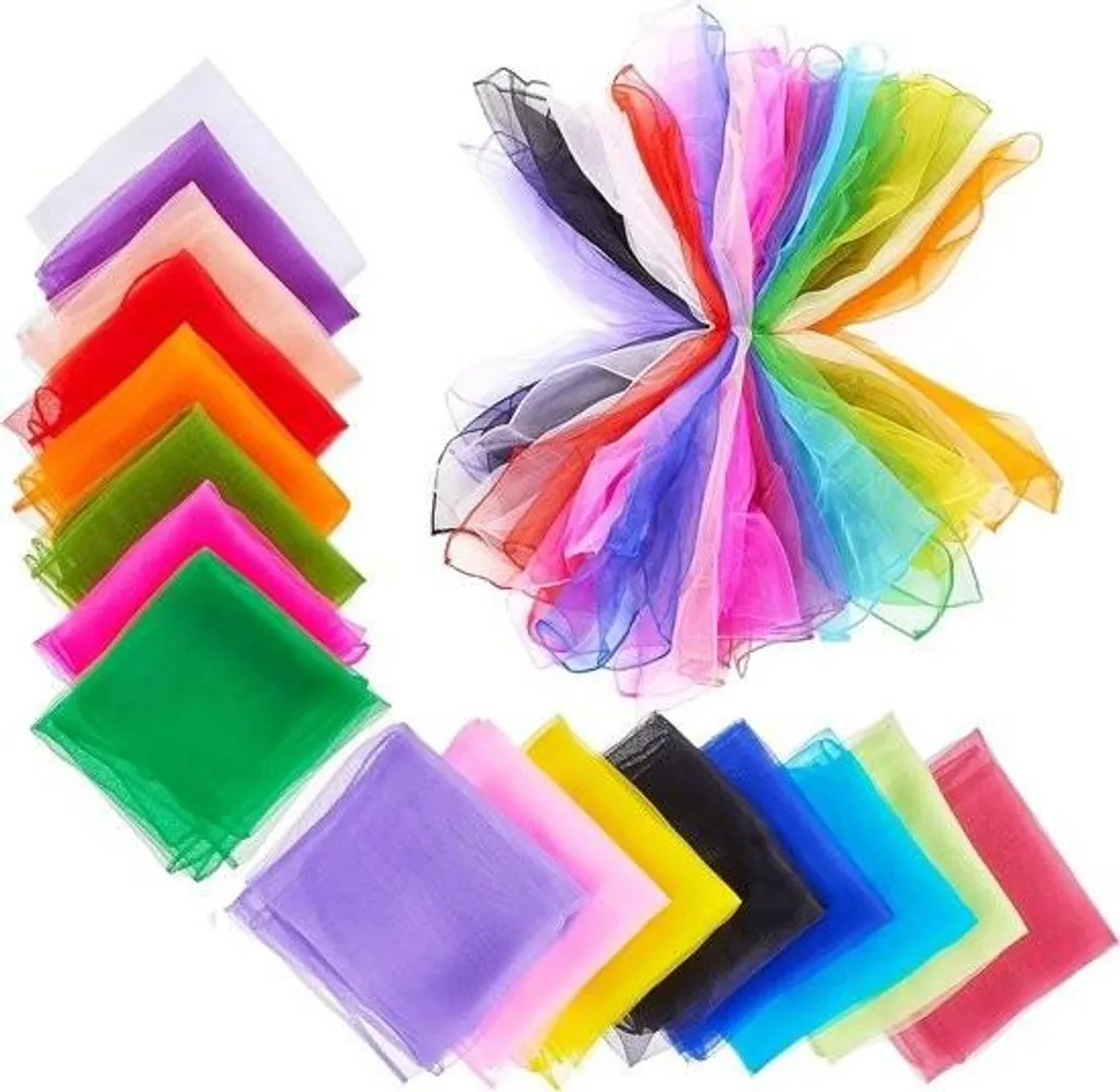 Foulards pour danse et gymnastique douce - Lot de 32 accessoires magiques
