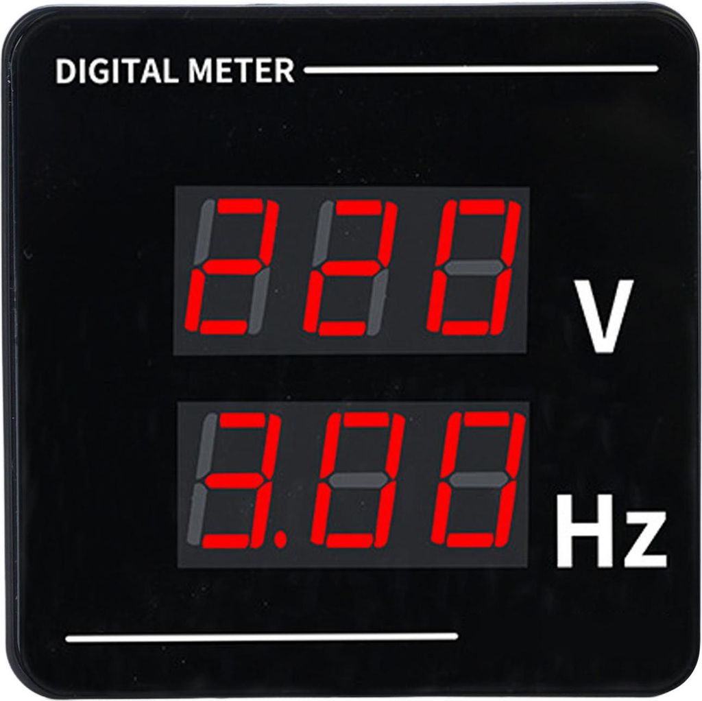 Digitales Wechselstrom-Voltmeter/Frequenzmesser mit LED-Anzeige für die Schalttafelmontage, 50–500 V, 10,0–99,9 Hz