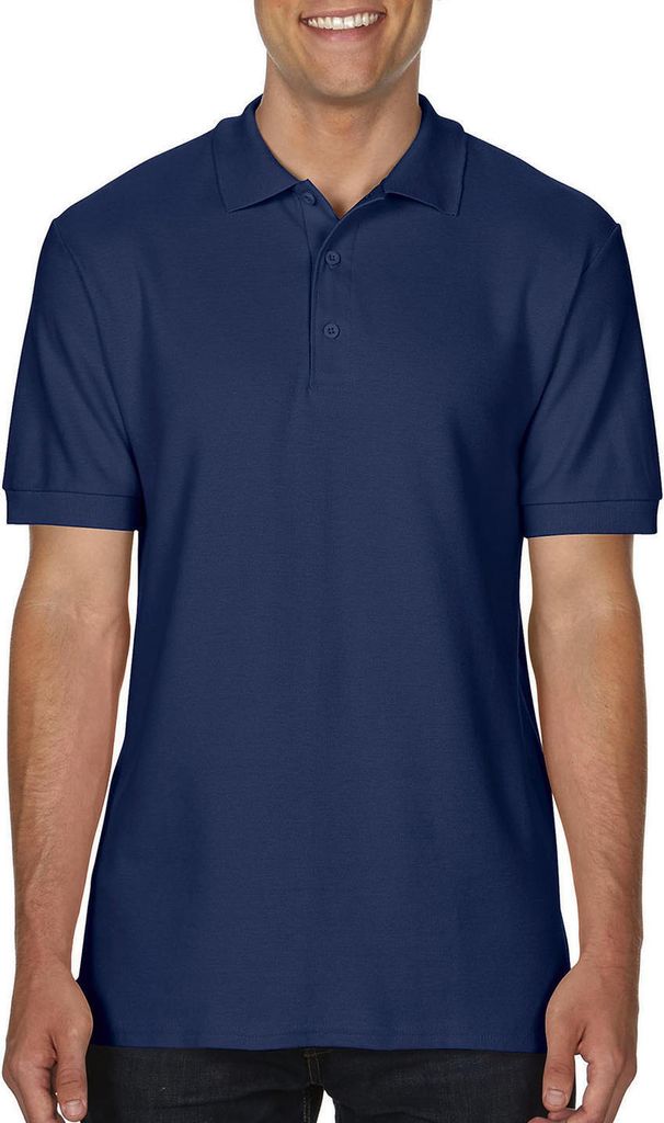 Gildan 85800 | Premium Baumwolle Double Piqué Sport Polo T-Shirt - Farbe: Navy - Größe: S