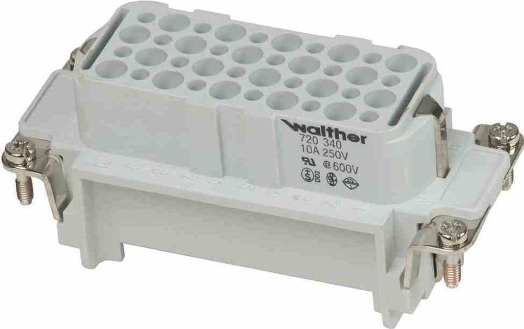 WALTHER Kontakteinsatz Buchs 40p Crimp 10A 250V