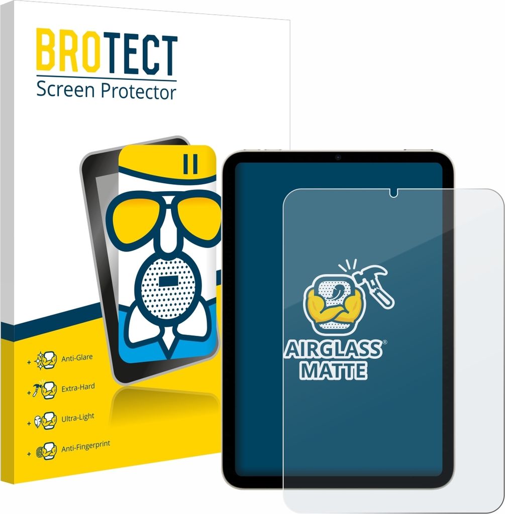 BROTECT Entspiegelungs Schutzglas für Apple iPad Mini 7 2024 Schutzfolie Panzer Folie Glas Display Schutz matt