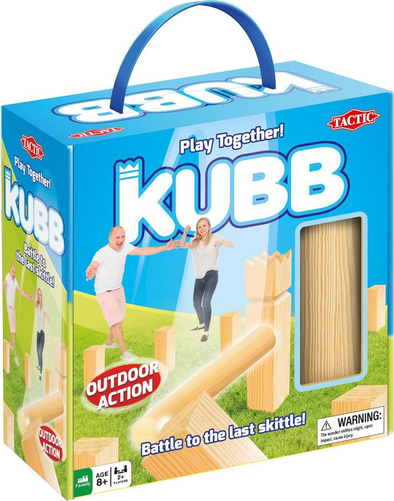Kubb Holz-Wurfspiel - Schwedisches Outdoor-Spiel in tragbarer Box