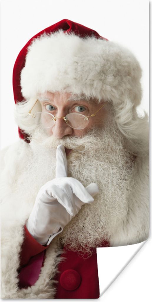 MuchoWow Poster Der Weihnachtsmann mit dem Finger auf dem Mund 80x160 cm - Kinderzimmer