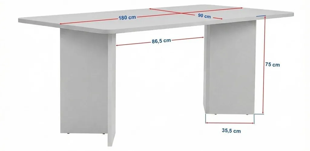 Table à manger pour recevoir 8 invités modèle LORAN 180cm - 8